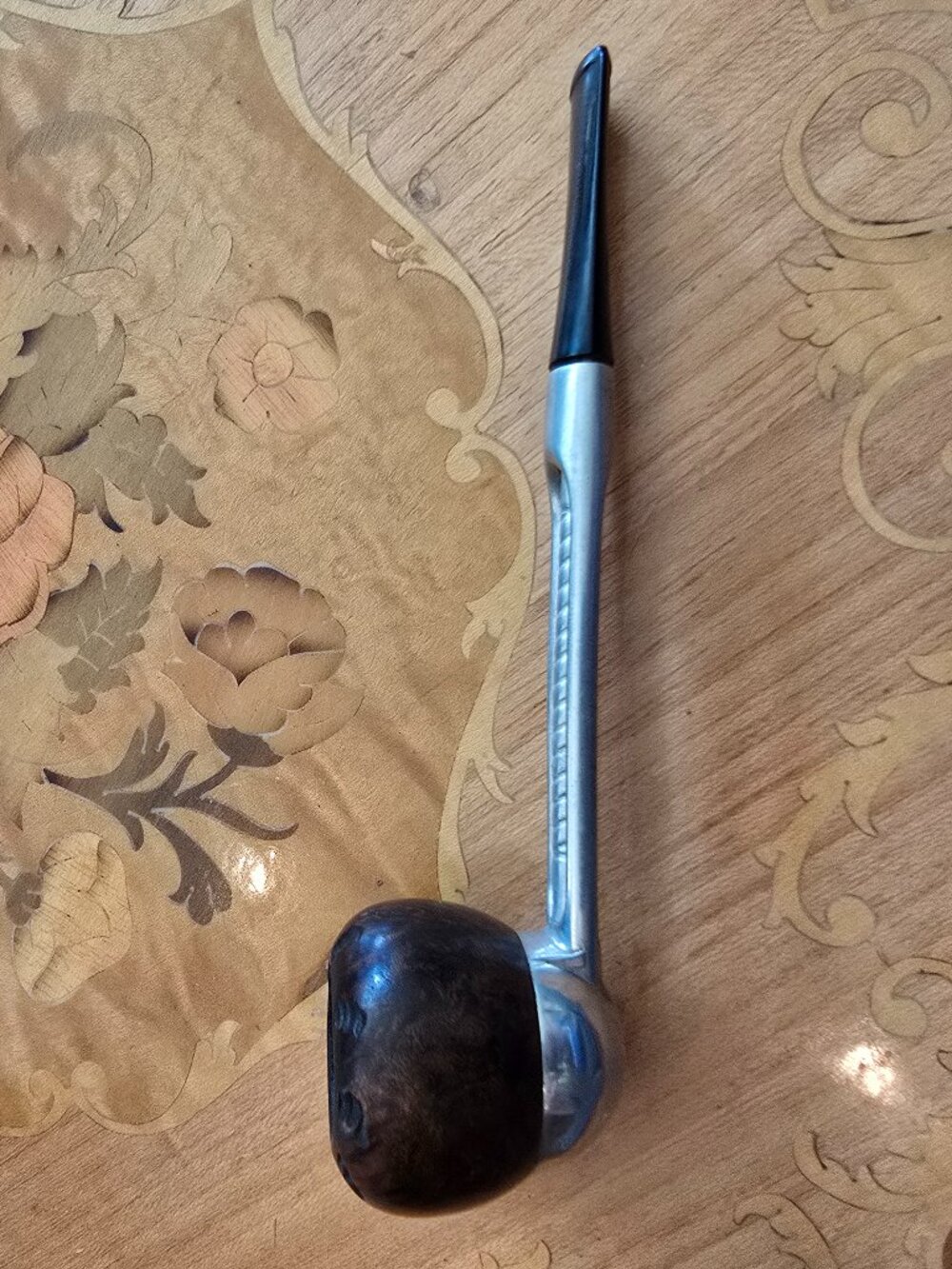 Vintage American Metal‑Shank Briar Pipe, PP 3, Condenser System, Mid‑Century